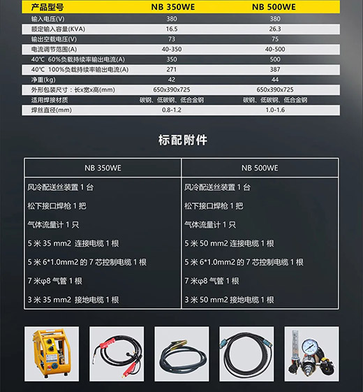 ag真人国际NB 350WE/500WE产品参数标配附件