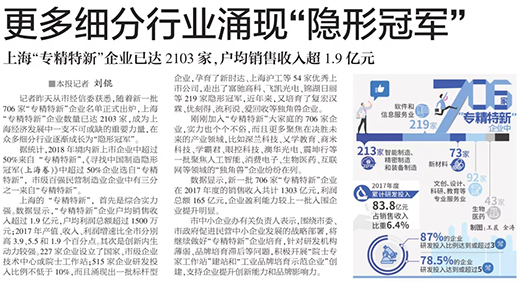 权威官媒《解放日报》点赞上；；；；g真人国际：优异上市公司，，，，，，上海“专精特新”标杆型企业